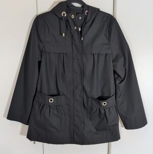 London Fog Hooded Front Zip & Snap Coat Size M